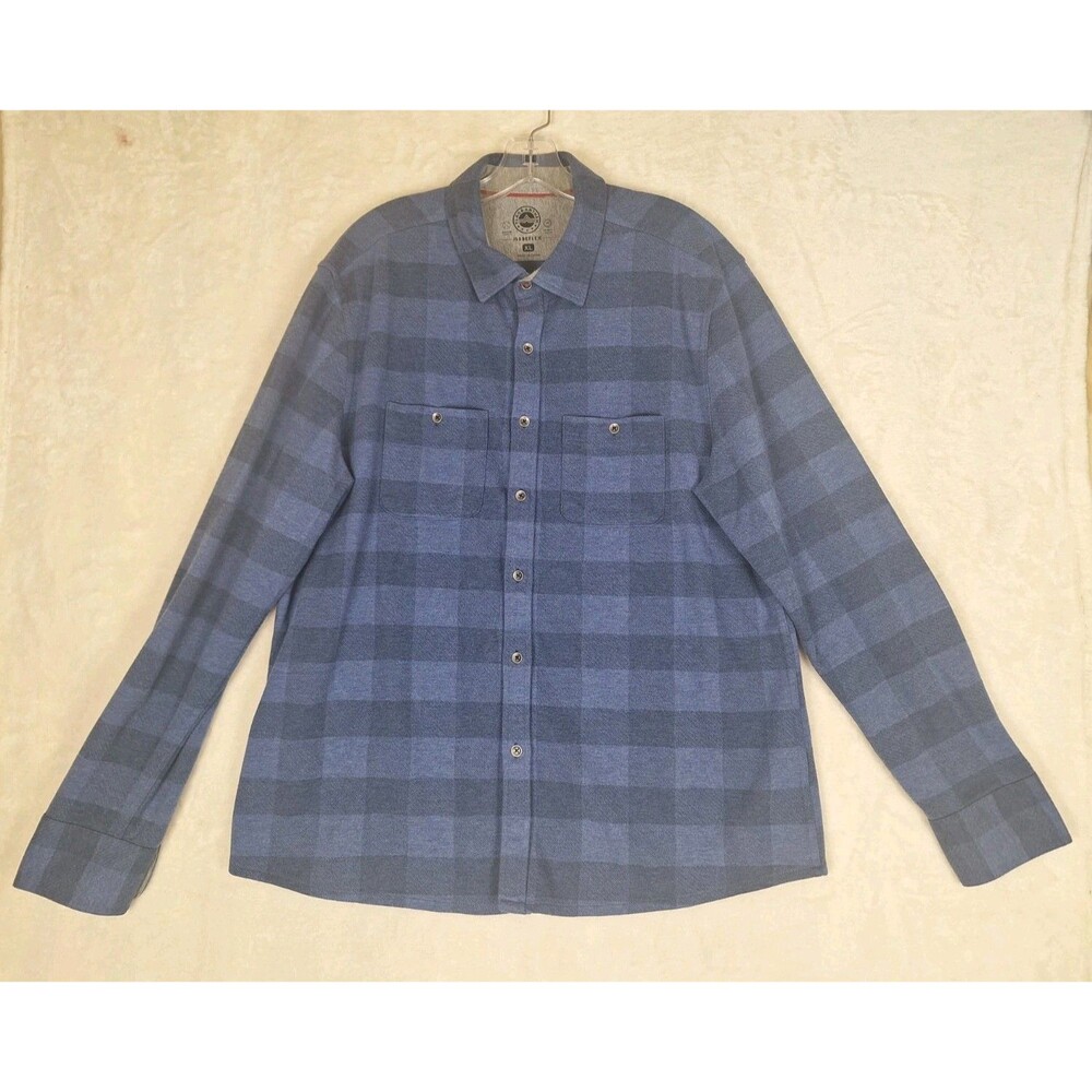 Flag & Anthem Madeflex Flannel Shirt Mens Size XL Button Up Plaid Blue Soft - Picture 2 of 12